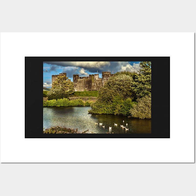 Caerphilly Castle Western Towers Wall Art by IanWL